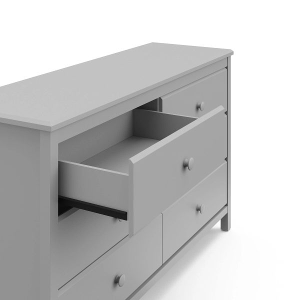 Storkcraft Alpine 6 Drawer Double Dresser, Driftwood - MadeInUSA - Image 7