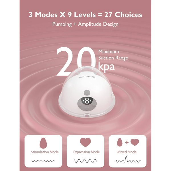 Momcozy Muse 5 Hands Free Breast Pump Wearable, Electric Breast Pump Portable Gray with Breast Pump Bag, Size: 24 mm - MadeInUSA - Image 7