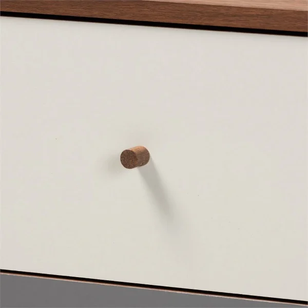 Bowery Hill Mid-Century Brown and Grey Gradient Finished Wood 3-Drawer Chest - MadeInUSA - Image 5