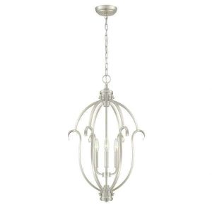 Sherwood 3Light Steel Brushed Nickel Hanging Pendant Damaged Box - MadeInUSA