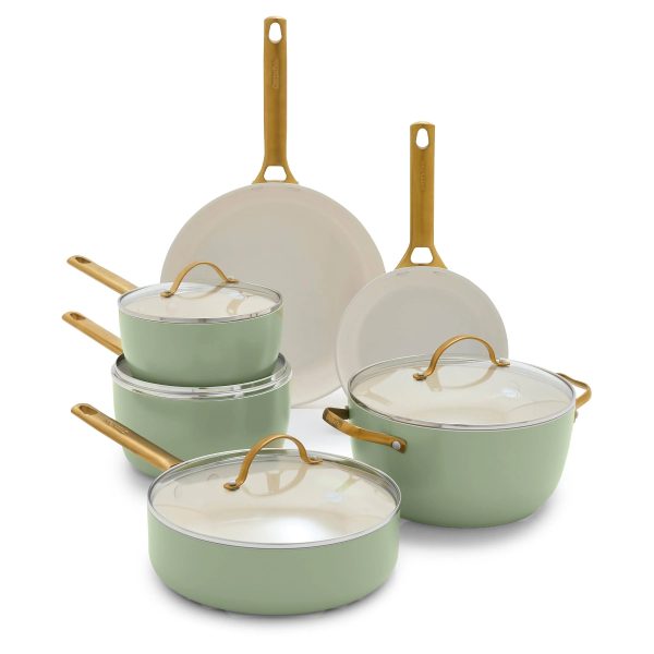 GreenPan Reserve 10-Piece Cookware Set, Sage - MadeInUSA