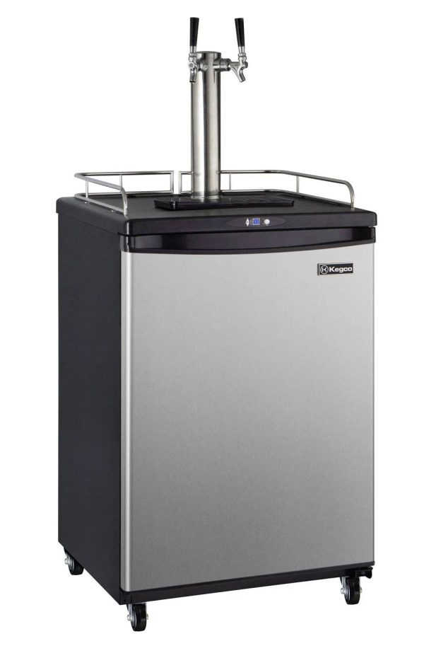 Kegco Z163S Dual Tap Stainless Steel Commercial/Residential Digital Kegerator - 24" Wide - MadeInUSA