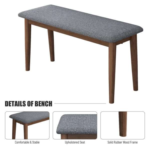 Retro Upholstered Benches Set - 29.54 - Upgrade Dining Space - MadeInUSA - Image 3