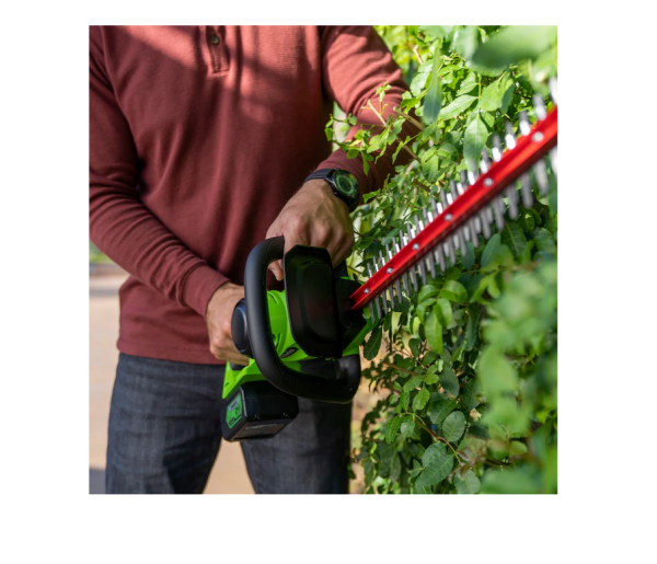 Greenworks HT24B414 24Volt 22in Dual Cordless Electric Hedge Trimmer Battery Charger Included - MadeInUSA - Image 10