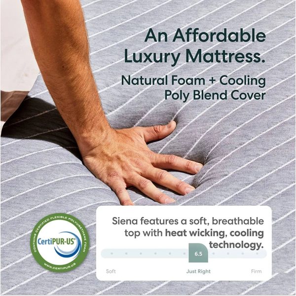 Siena Twin Mattress: Memory Foam 10"; Medium Firm; 180-Night Trial; 5 Premium - MadeInUSA - Image 3
