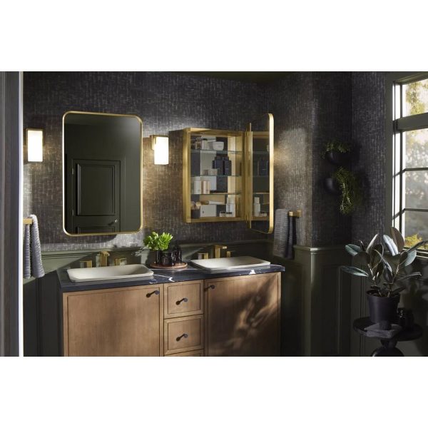 Kohler K-35570 Verdera 22" x 34" Rectangular Framed Medicine Cabinet - Moderne Brushed Gold - MadeInUSA - Image 4