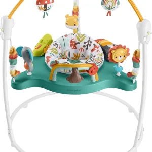 Fisher-Price Baby Bouncer Whimsical Forest Jumperoo Activity Center with Music and Lights - MadeInUSA