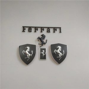 Ferrari F8 SpiderTributo Carbon Fiber Fender Shield Rear Horse Badge Script Kit - MadeInUSA