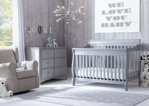 Delta Children Canton 4- in-1 Convertible Crib Grey - MadeInUSA - Image 2