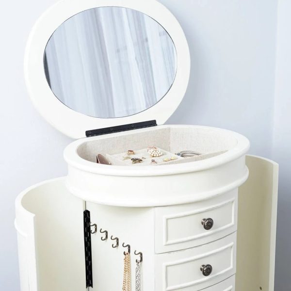 Hives and Honey Bailey Tuscan White Jewelry Armoire - MadeInUSA - Image 8