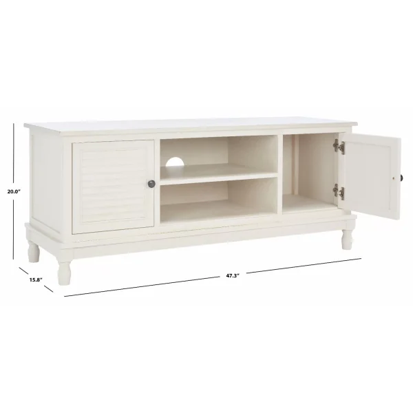 SAFAVIEH Tate 2 Door 1 Shelf Media Stand, Distressed Grey (47.3 in. W x 15.8 in. D x 20 in. H) - MadeInUSA - Image 8