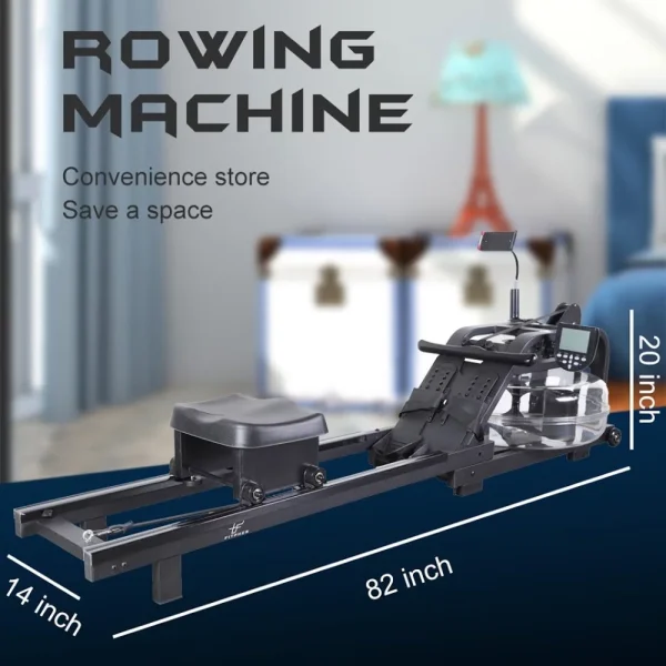 FITPHER Water Resistance Rowing Machine Resistance Metal Dual-Track Healthy Indoor Gym Equipment for Fitness (Irony) - MadeInUSA - Image 6