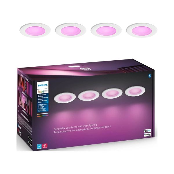 Philips Hue White and Color Ambiance 5-6" High Lumen Recessed Downlight (4-Pack) - MadeInUSA - Image 5