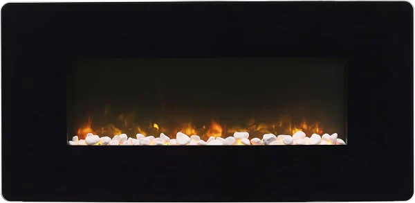 Dimplex Winslow 35"Wall-Mounted Electric Fireplace (Model: SWM3520), 4777 BTU, 120 Volt, 1400 Watt, Black - MadeInUSA