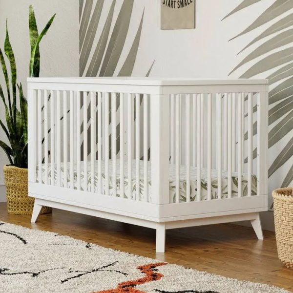 Babyletto Scoot 3-in-1 Convertible Crib with Toddler Bed Conversion Kit - White / Natural Walnut - MadeInUSA - Image 6