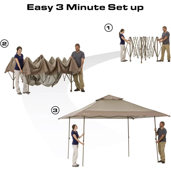 Ozark Trail 13' x 13' Beige Instant Outdoor Canopy with UV Protection - MadeInUSA - Image 8