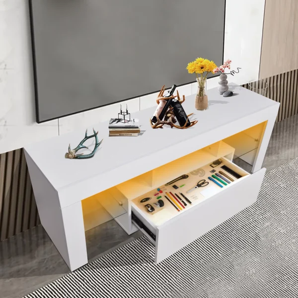 CoSoTower TV Stand with Storage 51 Inch LED Modern TV Media Console Entertainment Center with Drawer TV Cabinet for Living Room Bedroom - MadeInUSA - Image 5
