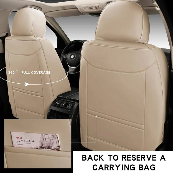 HAITOUR Full Coverage Leather Car Seat Covers Front Pair Universal Fit for Most Cars Sedans Trucks SUVs with Waterproof Leatherette in Automotive XT01 - MadeInUSA - Image 4