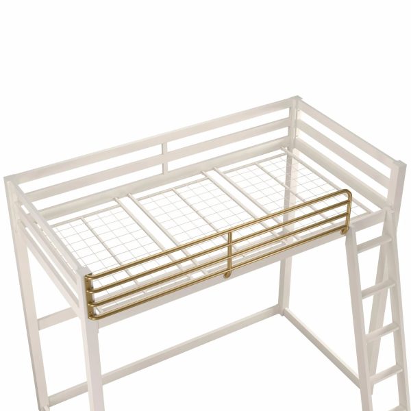 Little Seeds Monarch Hill Haven Twin Metal Platform Loft Bed by Little Seeds Bed Frame Colour: White Wayfair 72"H X 60"W X 79"D Vanities - MadeInUSA - Image 9