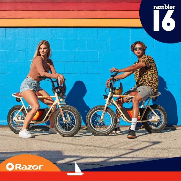 Razor Rambler 16 36V Seated Electric Scooter, Up to 15 MPH, Retro Style Minibike for Teen & Adult - MadeInUSA - Image 2