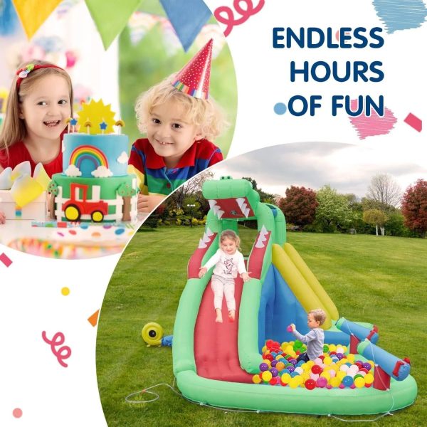 Inflatable Water Slides for Kids - Kinsuite Inflatable Bounce House Water Slide w/Jumping Area Climbing Wall Water Cannon Splash Pool Tunnel Indoor - MadeInUSA - Image 7
