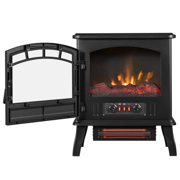 Style Selections 19.5-in W 5200-BTU Black Metal Infrared Quartz Electric Stove with Thermostat | CFI-7025-01 - MadeInUSA - Image 4