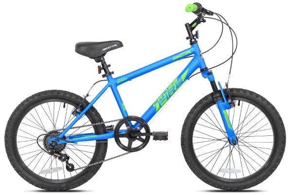 BCA 20 inch Crossfire 6-Speed Boy's Mountain Bike, Blue/Green - MadeInUSA - Image 2