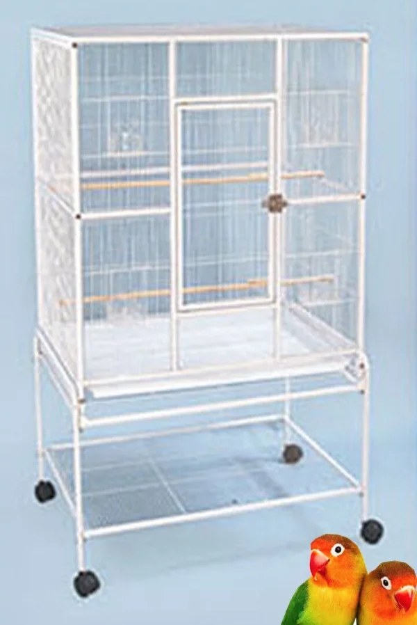 X-LARGE 64 Deluxe Bird Canary Parakeet Cockatiel Lovebird Finches Breeding Nest Doors Flight Cage with Removable Rolling Stand - MadeInUSA