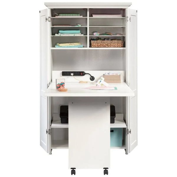 Sauder Select Craft & Sewing Armoire in Soft White - MadeInUSA - Image 3
