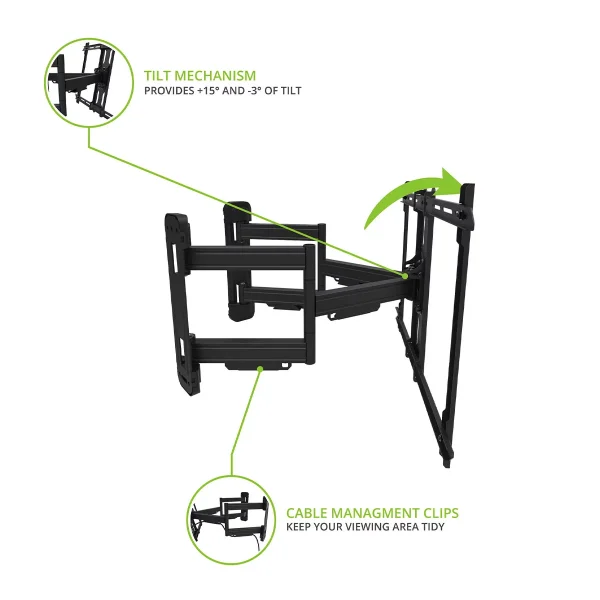 Kanto PDC650 Full Motion Corner Mount for 37"- 70"TV - MadeInUSA - Image 5