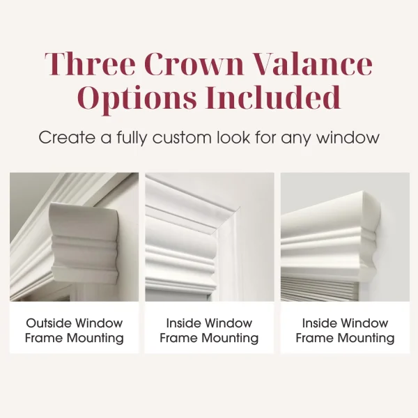 ARLO BLINDS Faux Wood Blind with Crown Valance - 48W x 84H, White, Cordless 2" Slat Horizontal Blind - for Kitchen, Bedroom, Living Room, Doors - MadeInUSA - Image 2