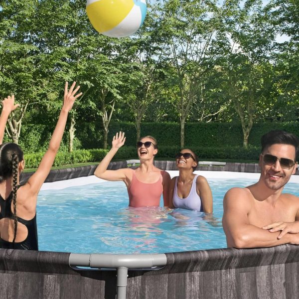 Bestway 5611SE-BW Power Steel Frame 20 x 12 x 4 Foot Above Ground Oval Pool Set - MadeInUSA - Image 11
