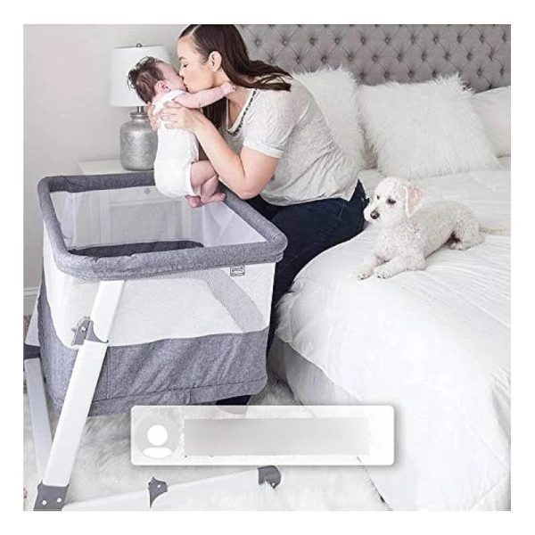 Simmons Kids Room2Grow Newborn Bassinet to Infant Sleeper Grey Tweed - MadeInUSA - Image 11