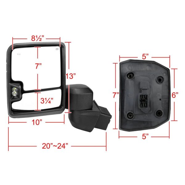 2021 Chevy Silverado 2500 Spec-D Towing Mirrors - MadeInUSA - Image 6