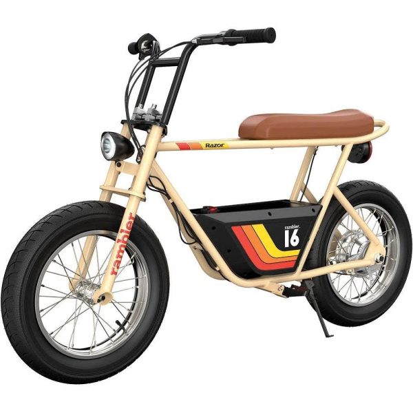 Razor Rambler 16 36V Seated Electric Scooter, Up to 15 MPH, Retro Style Minibike for Teen & Adult - MadeInUSA