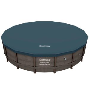 Bestway 14ft x 42in Power Steel Deluxe Above Ground Swimming Pool Set and Pump - MadeInUSA
