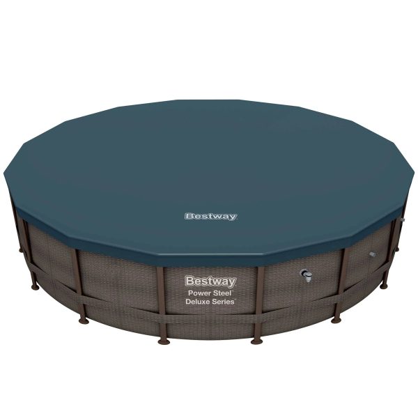 Bestway 14ft x 42in Power Steel Deluxe Above Ground Swimming Pool Set and Pump - MadeInUSA