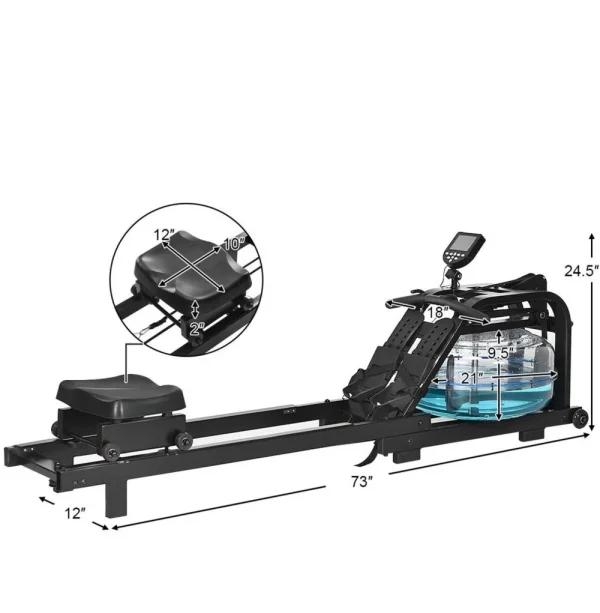FITPHER Water Resistance Rowing Machine Resistance Metal Dual-Track Healthy Indoor Gym Equipment for Fitness (Irony) - MadeInUSA - Image 7