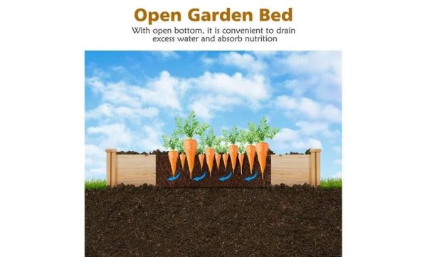 Gymax Raised Garden Bed Wooden Garden Box Planter Container U-Shaped Bed 92.5x95x11in - MadeInUSA - Image 7