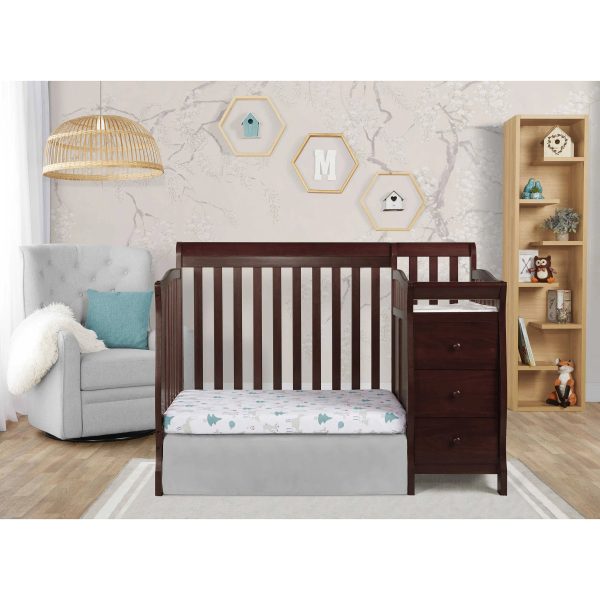 Dream On Me Jayden 4 in 1 Mini Convertible Crib and Changer - Espresso - MadeInUSA - Image 4