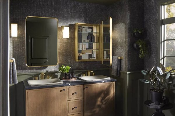 Kohler K-35570 Verdera 22" x 34" Rectangular Framed Medicine Cabinet - Matte Black - MadeInUSA - Image 3