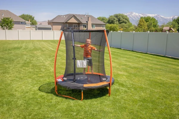 Bounce Pro 6-Foot Trampoline, with Enclosure and Mini Flash Light Zone, Orange - MadeInUSA - Image 3