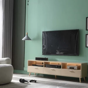 LED TV Stand LED Entertainment Center with Storage Modern LED Media Console Tables LED TV Cabinet for Living Room, Bedroom and Office Wood - MadeInUSA