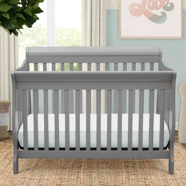 Delta Children Canton 4- in-1 Convertible Crib Grey - MadeInUSA