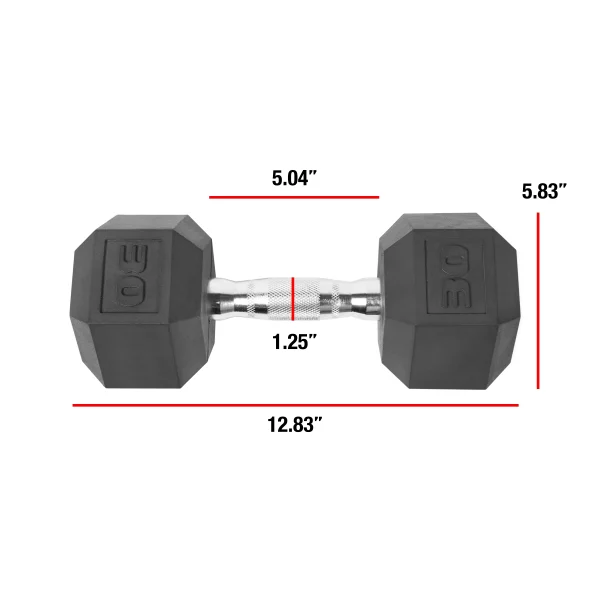 30lb Coated Dumbbell, Pair - MadeInUSA