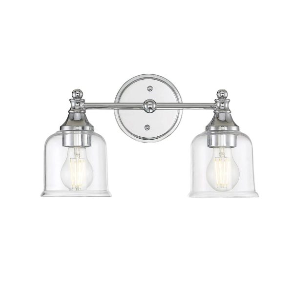 Signature Hardware Hesby 15 in. 2-Light Polished Chrome Vanity Light - MadeInUSA - Image 2