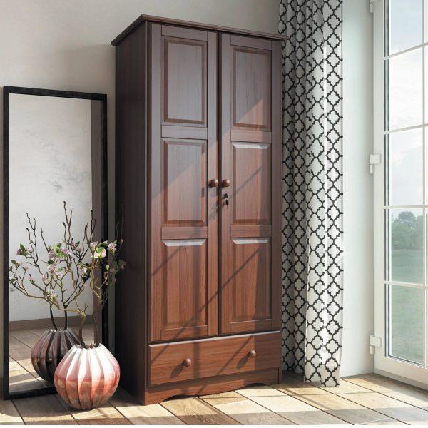 Palace Imports 5643 Flexible Mocha Solid Wood Wardrobe - MadeInUSA