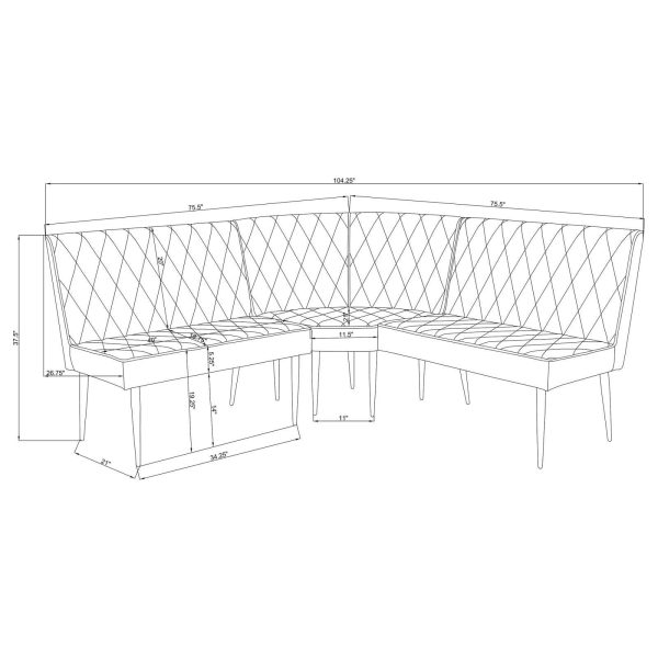 Coaster Moxee - Grey - Short Bench - MadeInUSA - Image 5