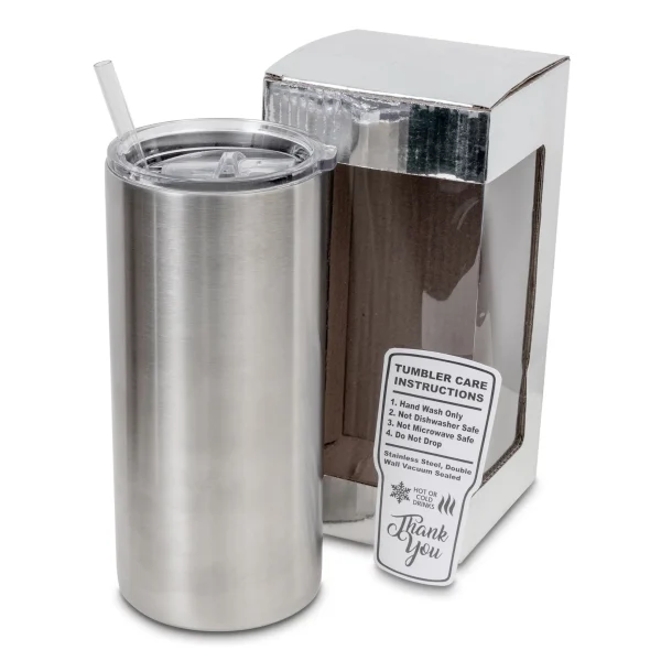 MakerFlo Case of 25, 30 Oz Thick Fatty Tumblers, Stainless Steel Mugs for Crafting, Silver - MadeInUSA