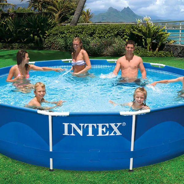 Intex 12'x30" Metal Frame Swimming Pool with Filter Pump & 2 Pool Cover - MadeInUSA